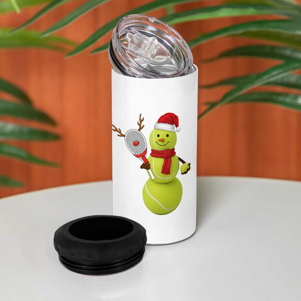 Funny Christmas Tennis Snowman 4 in 1 Can Cooler Tumbler Tennis Lover Gift - Wonder Print Shop