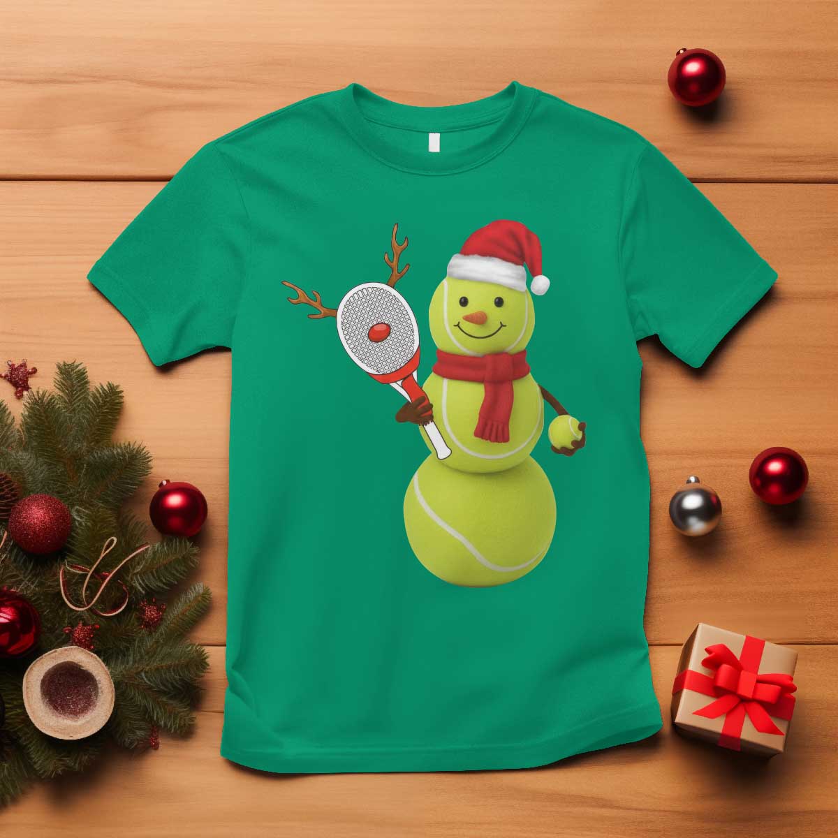 Funny Christmas Tennis Snowman T Shirt Tennis Lover Gift - Wonder Print Shop