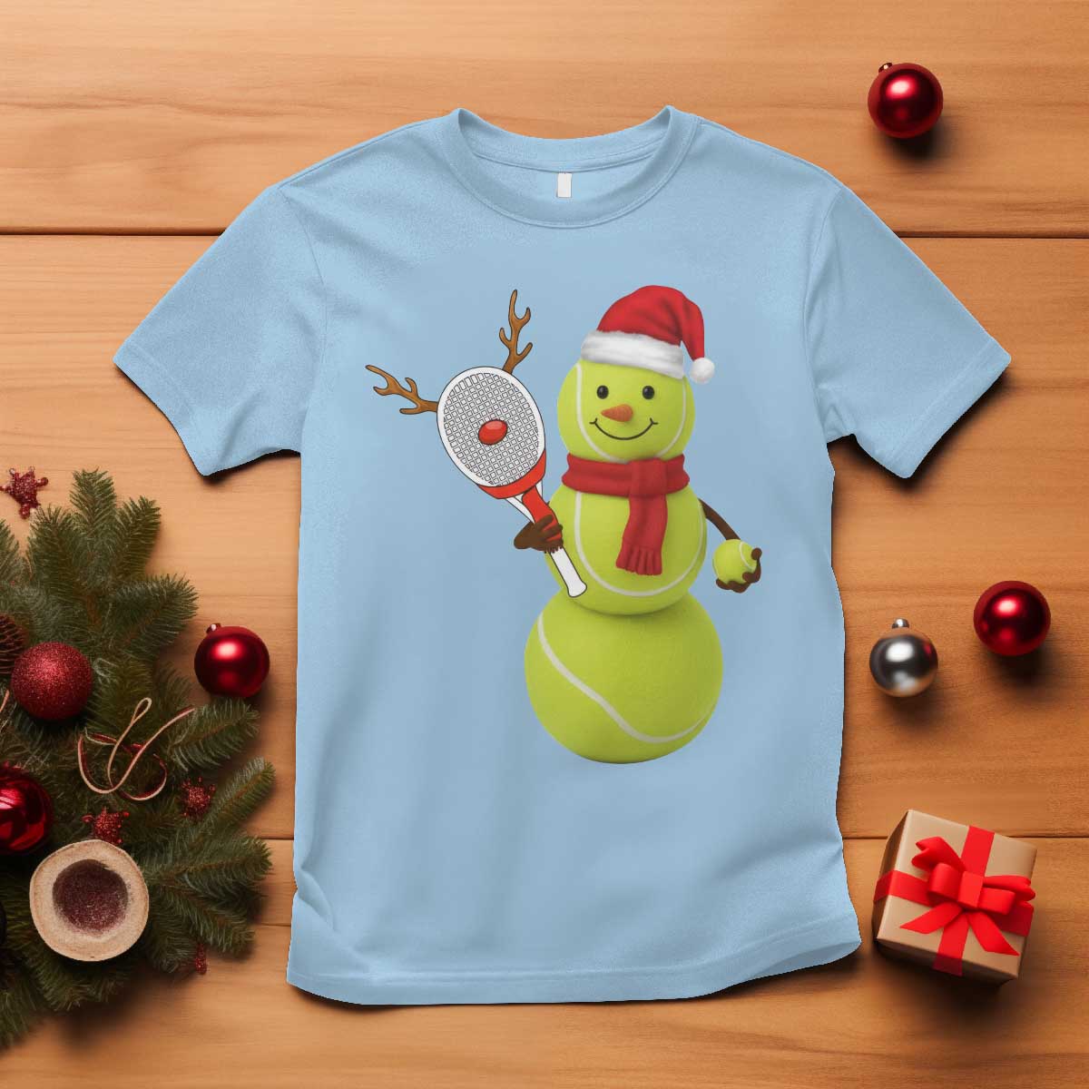 Funny Christmas Tennis Snowman T Shirt Tennis Lover Gift - Wonder Print Shop