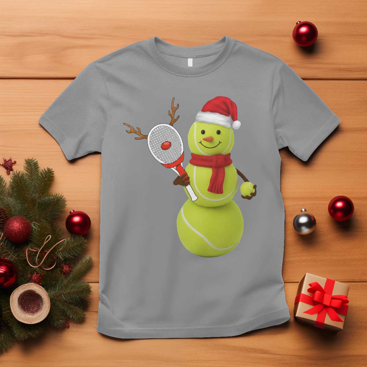Funny Christmas Tennis Snowman T Shirt Tennis Lover Gift - Wonder Print Shop