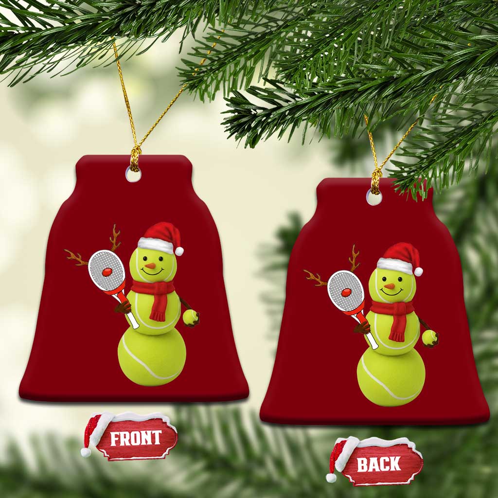 Funny Christmas Tennis Snowman Ceramic Ornament Tennis Lover Gift - Wonder Print Shop