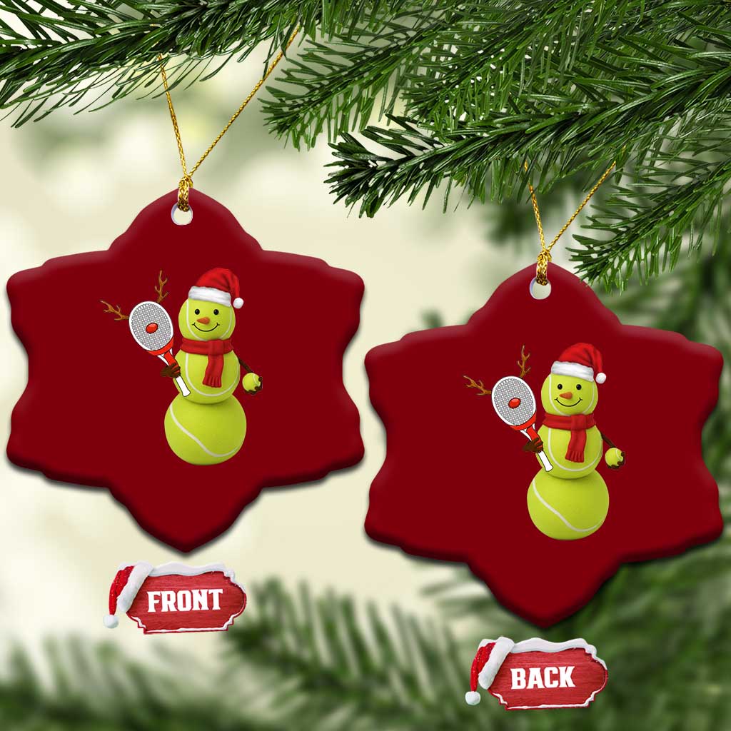 Funny Christmas Tennis Snowman Ceramic Ornament Tennis Lover Gift - Wonder Print Shop
