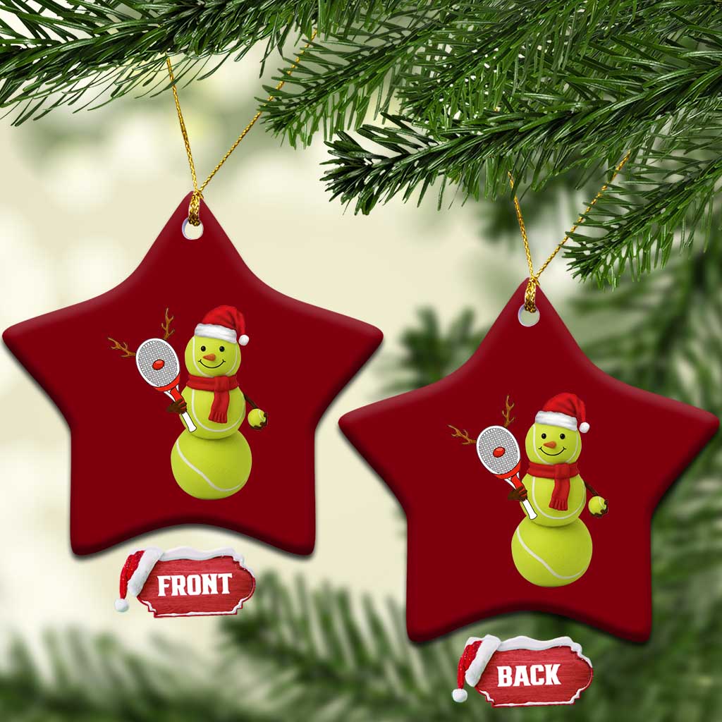 Funny Christmas Tennis Snowman Ceramic Ornament Tennis Lover Gift - Wonder Print Shop