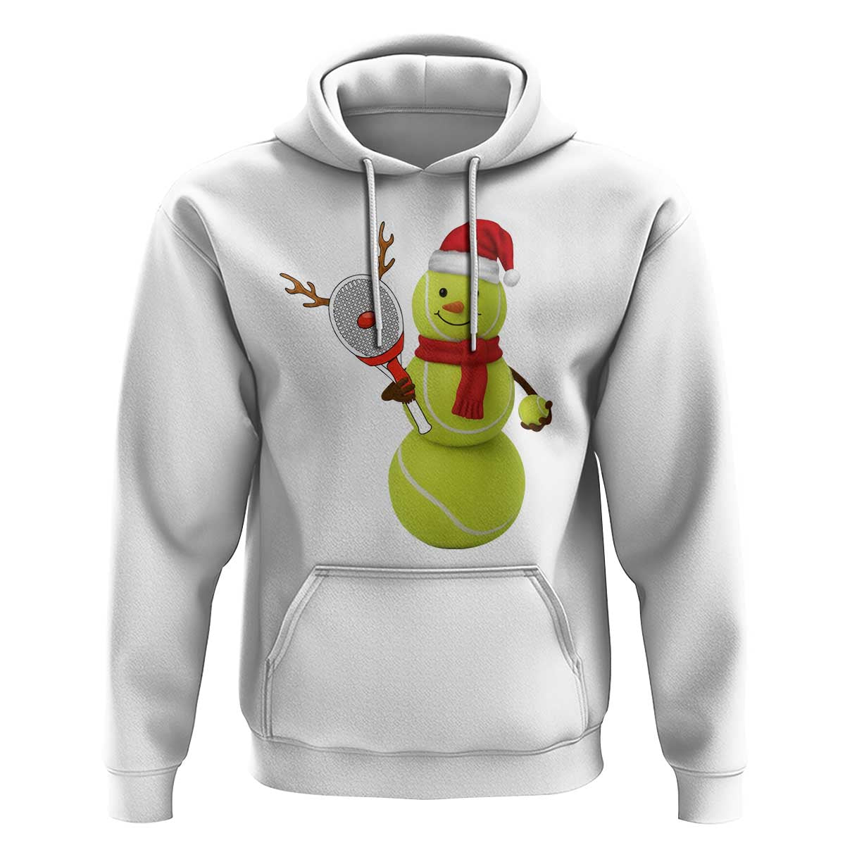 Funny Christmas Tennis Snowman Hoodie Tennis Lover Gift - Wonder Print Shop