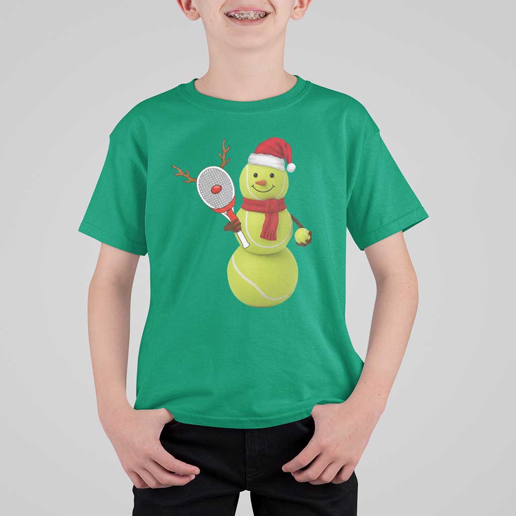 Funny Christmas Tennis Snowman T Shirt For Kid Tennis Lover Gift - Wonder Print Shop