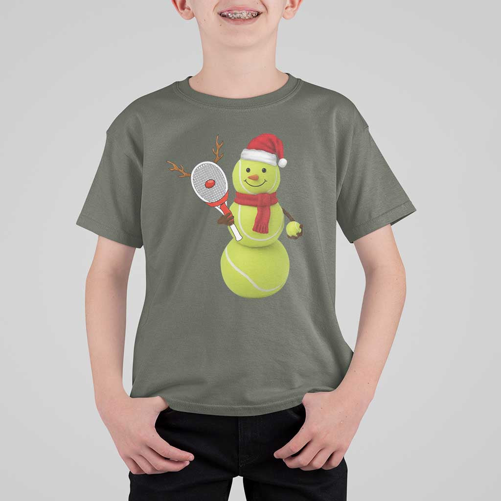 Funny Christmas Tennis Snowman T Shirt For Kid Tennis Lover Gift - Wonder Print Shop