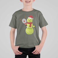Funny Christmas Tennis Snowman T Shirt For Kid Tennis Lover Gift - Wonder Print Shop