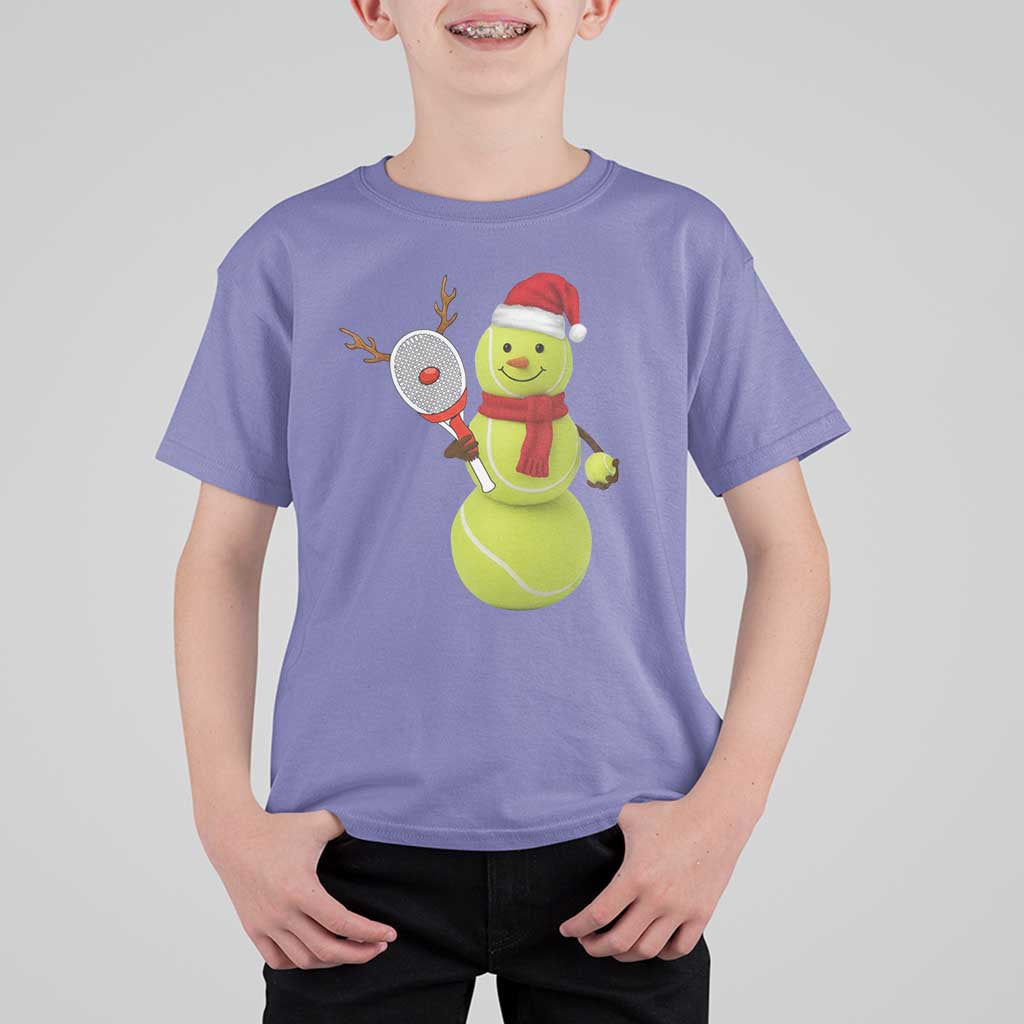 Funny Christmas Tennis Snowman T Shirt For Kid Tennis Lover Gift - Wonder Print Shop