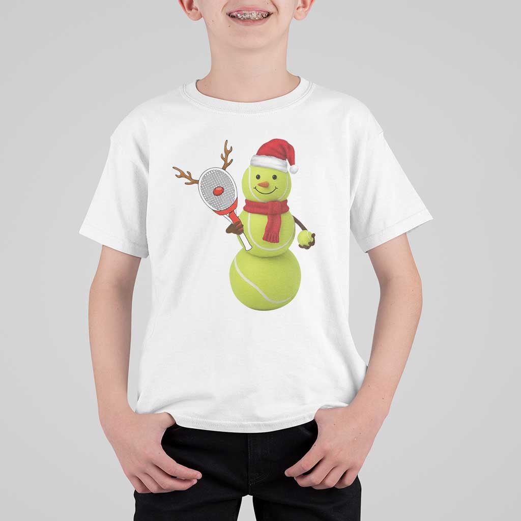 Funny Christmas Tennis Snowman T Shirt For Kid Tennis Lover Gift - Wonder Print Shop