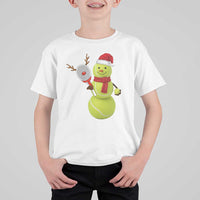 Funny Christmas Tennis Snowman T Shirt For Kid Tennis Lover Gift - Wonder Print Shop