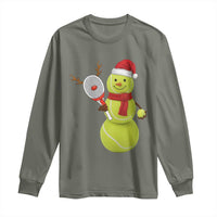 Funny Christmas Tennis Snowman Long Sleeve Shirt Tennis Lover Gift - Wonder Print Shop