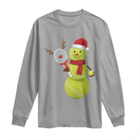 Funny Christmas Tennis Snowman Long Sleeve Shirt Tennis Lover Gift - Wonder Print Shop
