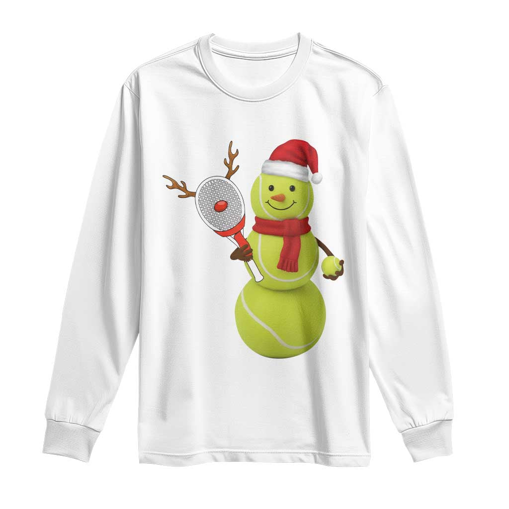 Funny Christmas Tennis Snowman Long Sleeve Shirt Tennis Lover Gift - Wonder Print Shop