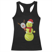 Funny Christmas Tennis Snowman Racerback Tank Top Tennis Lover Gift - Wonder Print Shop