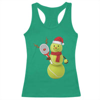 Funny Christmas Tennis Snowman Racerback Tank Top Tennis Lover Gift - Wonder Print Shop
