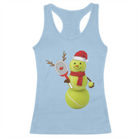 Funny Christmas Tennis Snowman Racerback Tank Top Tennis Lover Gift - Wonder Print Shop