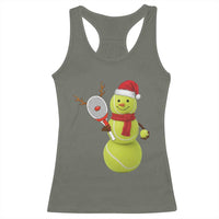 Funny Christmas Tennis Snowman Racerback Tank Top Tennis Lover Gift - Wonder Print Shop
