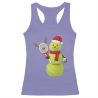 Funny Christmas Tennis Snowman Racerback Tank Top Tennis Lover Gift - Wonder Print Shop