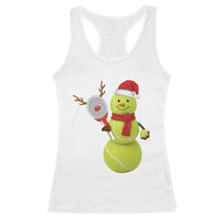 Funny Christmas Tennis Snowman Racerback Tank Top Tennis Lover Gift - Wonder Print Shop