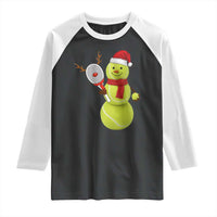 Funny Christmas Tennis Snowman Raglan Shirt Tennis Lover Gift - Wonder Print Shop