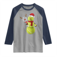 Funny Christmas Tennis Snowman Raglan Shirt Tennis Lover Gift - Wonder Print Shop