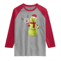 Funny Christmas Tennis Snowman Raglan Shirt Tennis Lover Gift - Wonder Print Shop