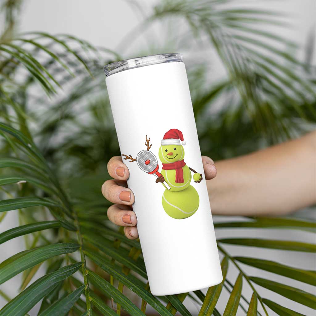 Funny Christmas Tennis Snowman Skinny Tumbler Tennis Lover Gift - Wonder Print Shop