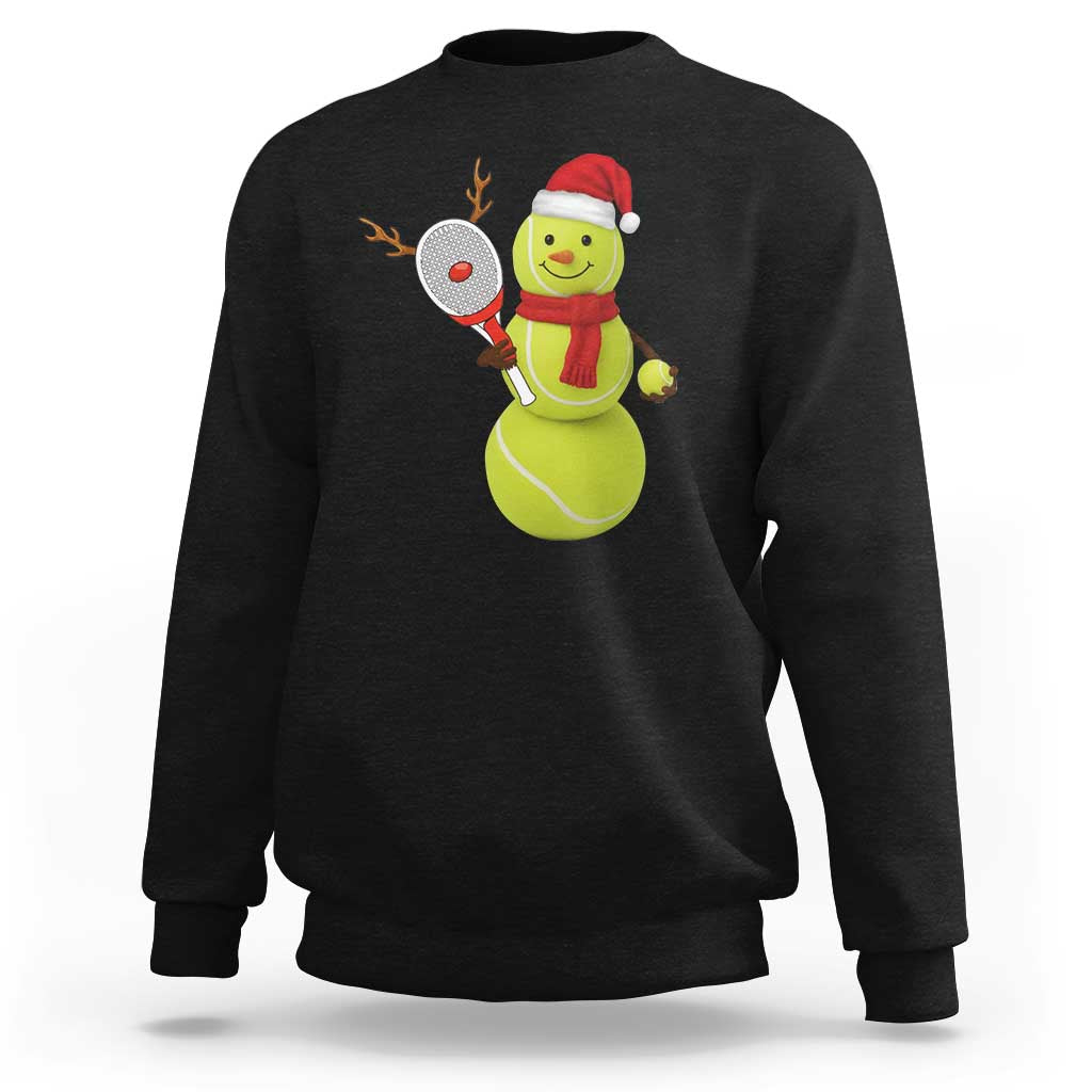 Funny Christmas Tennis Snowman Sweatshirt Tennis Lover Gift - Wonder Print Shop
