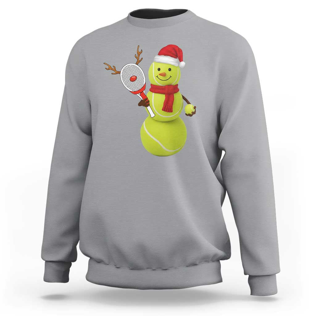 Funny Christmas Tennis Snowman Sweatshirt Tennis Lover Gift - Wonder Print Shop
