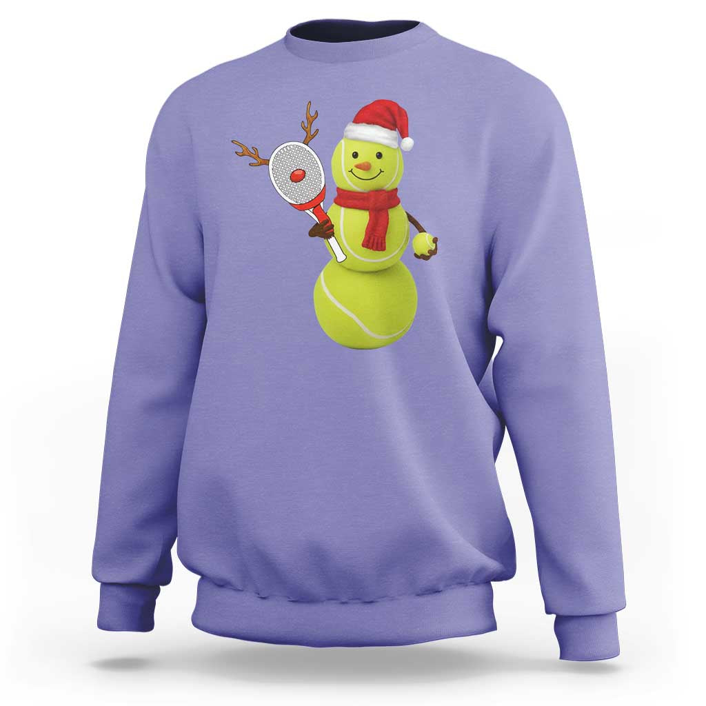 Funny Christmas Tennis Snowman Sweatshirt Tennis Lover Gift - Wonder Print Shop