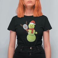 Funny Christmas Tennis Snowman T Shirt For Women Tennis Lover Gift - Wonder Print Shop