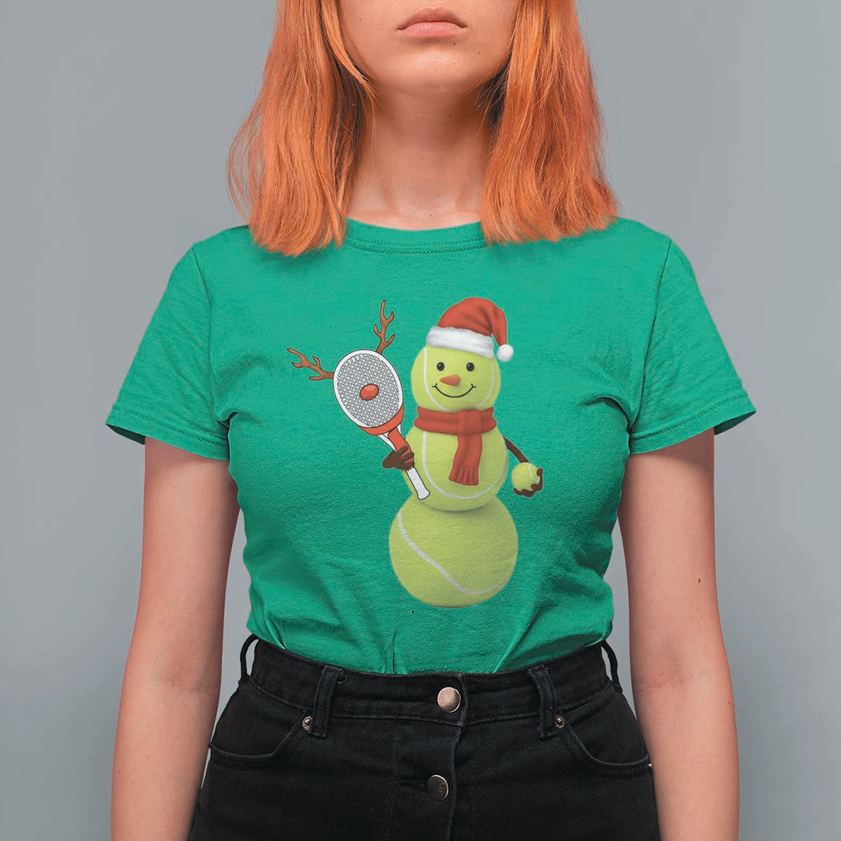 Funny Christmas Tennis Snowman T Shirt For Women Tennis Lover Gift - Wonder Print Shop