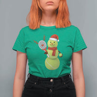 Funny Christmas Tennis Snowman T Shirt For Women Tennis Lover Gift - Wonder Print Shop