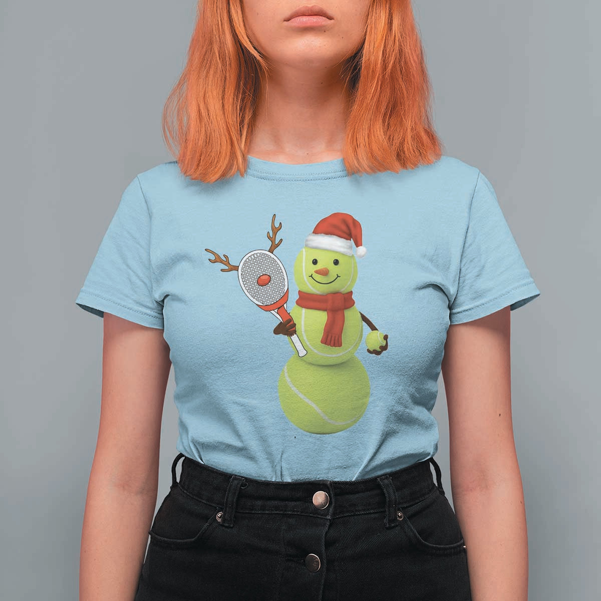 Funny Christmas Tennis Snowman T Shirt For Women Tennis Lover Gift - Wonder Print Shop