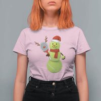 Funny Christmas Tennis Snowman T Shirt For Women Tennis Lover Gift - Wonder Print Shop