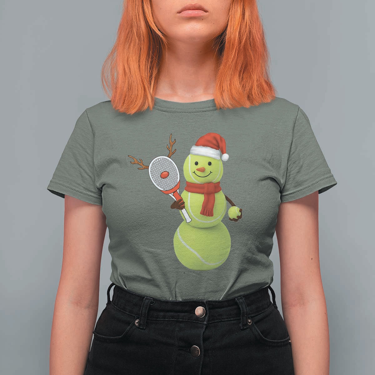 Funny Christmas Tennis Snowman T Shirt For Women Tennis Lover Gift - Wonder Print Shop