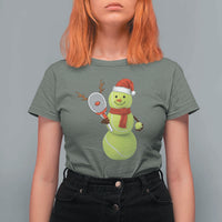 Funny Christmas Tennis Snowman T Shirt For Women Tennis Lover Gift - Wonder Print Shop