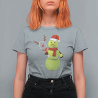 Funny Christmas Tennis Snowman T Shirt For Women Tennis Lover Gift - Wonder Print Shop