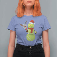 Funny Christmas Tennis Snowman T Shirt For Women Tennis Lover Gift - Wonder Print Shop