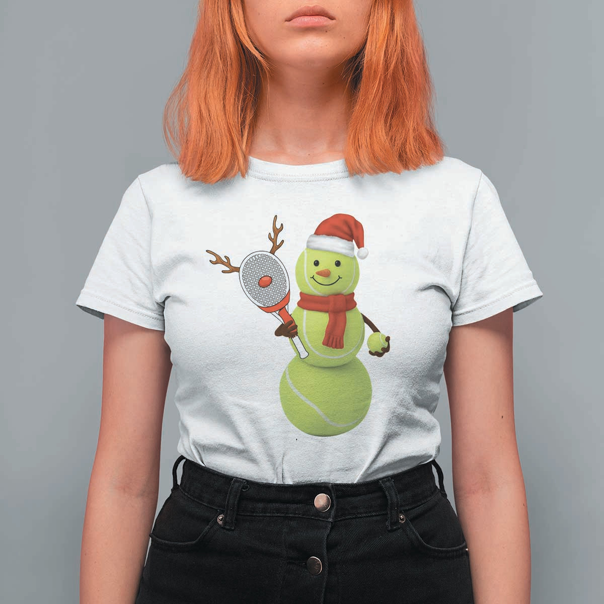 Funny Christmas Tennis Snowman T Shirt For Women Tennis Lover Gift - Wonder Print Shop