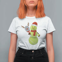 Funny Christmas Tennis Snowman T Shirt For Women Tennis Lover Gift - Wonder Print Shop