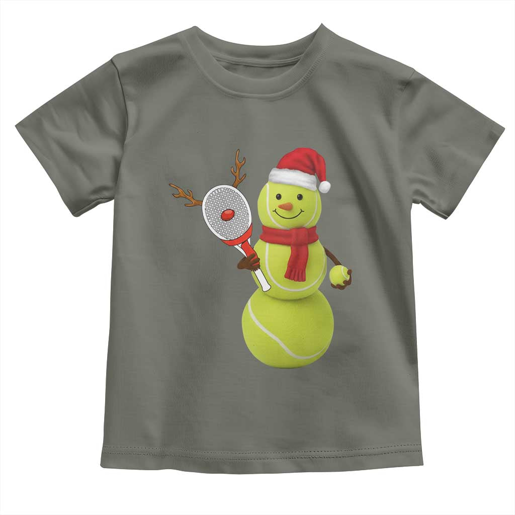 Funny Christmas Tennis Snowman Toddler T Shirt Tennis Lover Gift - Wonder Print Shop