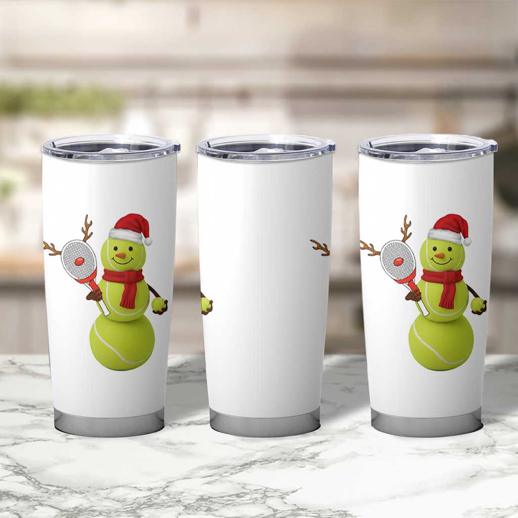 Funny Christmas Tennis Snowman Tumbler Cup Tennis Lover Gift - Wonder Print Shop