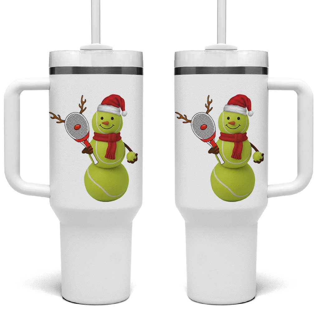 Funny Christmas Tennis Snowman Tumbler With Handle Tennis Lover Gift - Wonder Print Shop