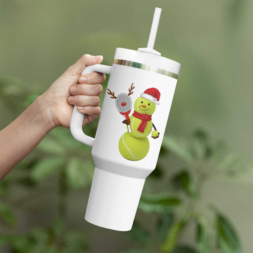Funny Christmas Tennis Snowman Tumbler With Handle Tennis Lover Gift - Wonder Print Shop