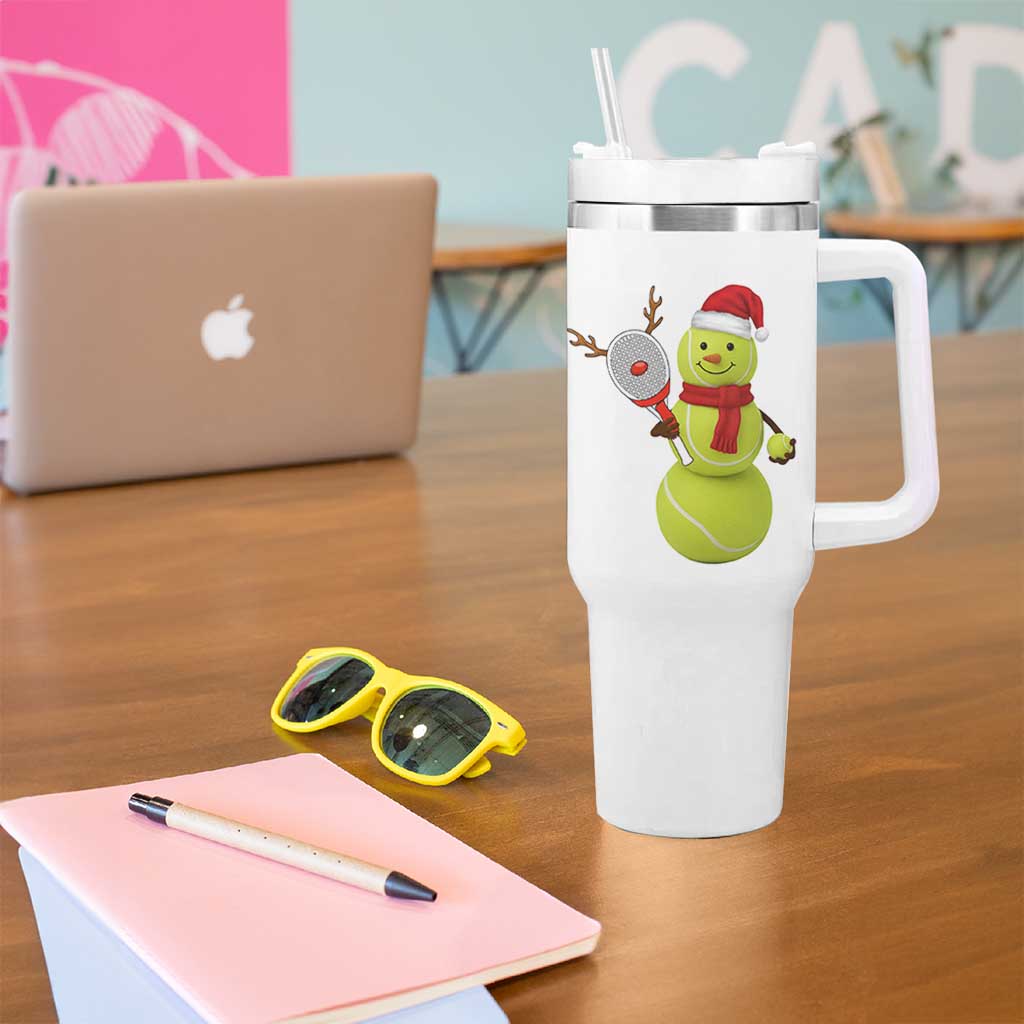 Funny Christmas Tennis Snowman Tumbler With Handle Tennis Lover Gift - Wonder Print Shop