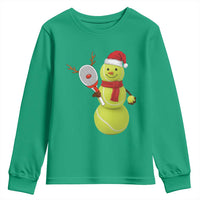 Funny Christmas Tennis Snowman Youth Sweatshirt Tennis Lover Gift - Wonder Print Shop