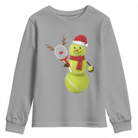 Funny Christmas Tennis Snowman Youth Sweatshirt Tennis Lover Gift - Wonder Print Shop