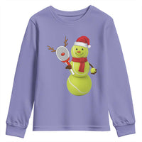 Funny Christmas Tennis Snowman Youth Sweatshirt Tennis Lover Gift - Wonder Print Shop