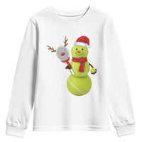Funny Christmas Tennis Snowman Youth Sweatshirt Tennis Lover Gift - Wonder Print Shop